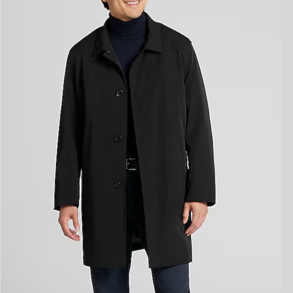 Joseph Abboud Sleek Black Trench Coat